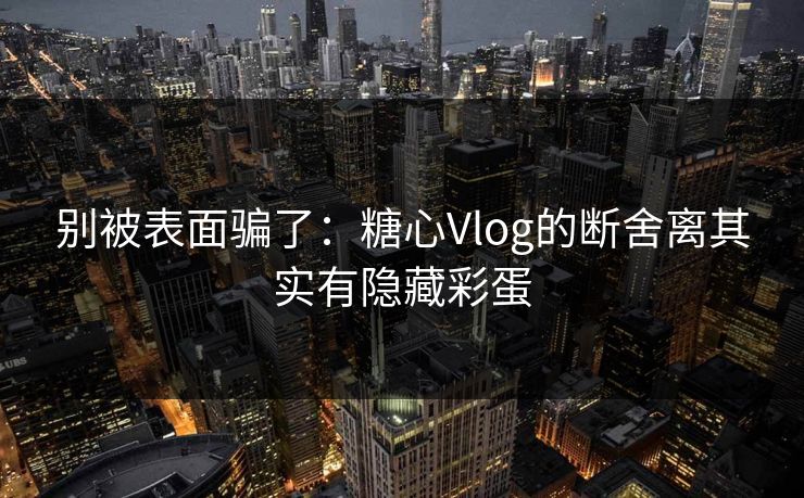 别被表面骗了：糖心Vlog的断舍离其实有隐藏彩蛋  第1张