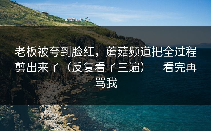 老板被夸到脸红,蘑菇频道把全过程剪出来了(反复看了三遍)|看完再骂我 第1张 老板被夸到脸红,蘑菇频道把全过程剪出来了(反复看了三遍)|看完再骂我 第1张