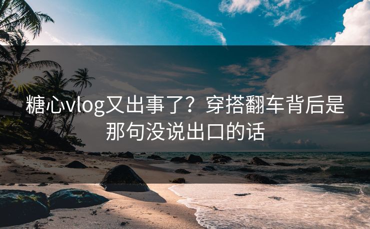 糖心vlog又出事了？穿搭翻车背后是那句没说出口的话  第1张