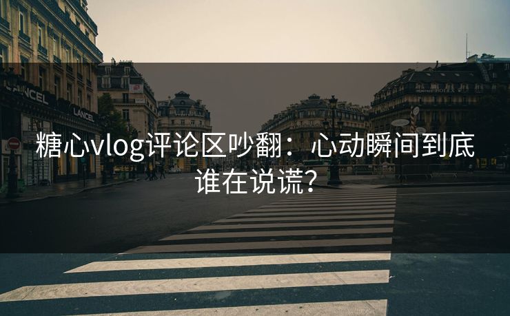 糖心vlog评论区吵翻：心动瞬间到底谁在说谎？  第1张