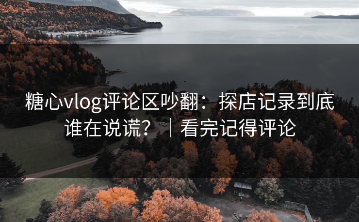 糖心vlog评论区吵翻：探店记录到底谁在说谎？｜看完记得评论  第1张