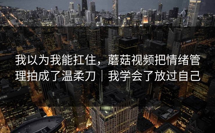 我以为我能扛住,蘑菇视频把情绪管理拍成了温柔刀|我学会了放过自己 第1张 我以为我能扛住,蘑菇视频把情绪管理拍成了温柔刀|我学会了放过自己 第1张