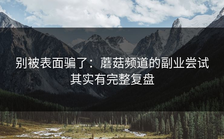 别被表面骗了:蘑菇频道的副业尝试其实有完整复盘 别被表面骗了:蘑菇频道的副业尝试其实有完整复盘