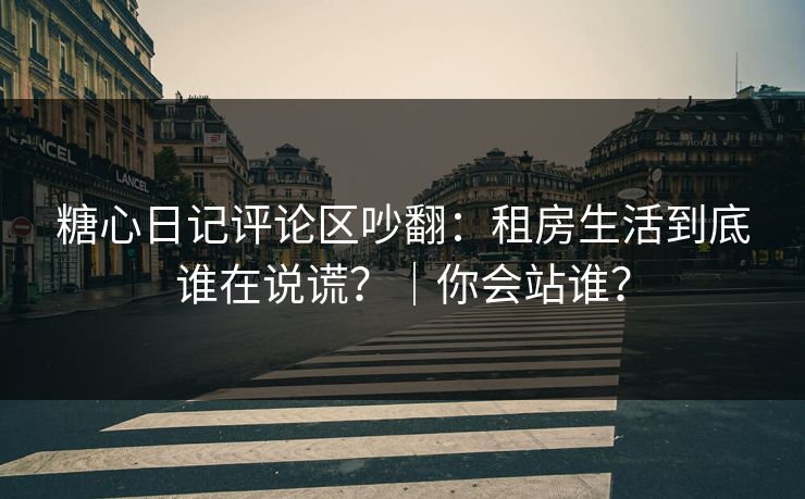 糖心日记评论区吵翻：租房生活到底谁在说谎？｜你会站谁？